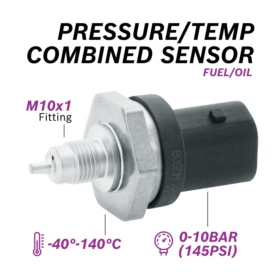 026154401F-1_1 Bosch Liquid Pressure / Temp combined Sensor 10 bar 140 deg C – Set with Connector - Imagen 1