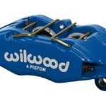 Pinza de freno Wilwood 120-12949 forjada DPHA universal con montaje de orejetas, 4 pistones, color azul.