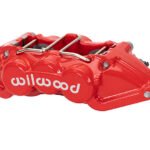 Pinza de freno Wilwood 120-16571 UTV4 de montaje universal con pernos, 4 pistones, color rojo