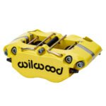 Pinza de freno radial universal Wilwood 120-16687 Dynapro-P estrecha de 4 pistones, color amarillo.