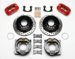 Kit de freno de estacionamiento trasero de perfil bajo Wilwood 140-11403 Dynapro forjado con discos perforados y ranurados, color rojo. - Imagen 3