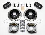 Kit de freno de estacionamiento trasero de perfil bajo Wilwood 140-11403 Dynapro forjado con discos perforados y ranurados, color negro. - Imagen 2