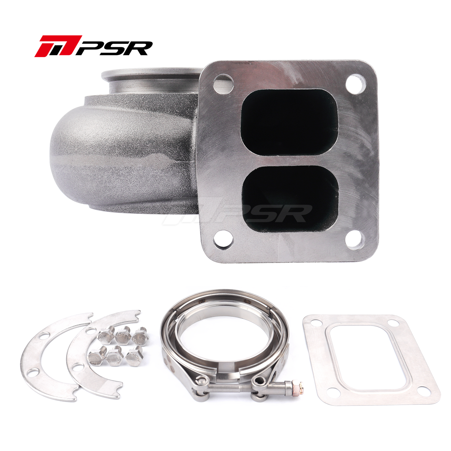 194307002 Carcasa de turbo Pulsar PSR de fácil instalación, rodamientos de bolas Precision PTE Turbo 6870 1.0A/R T4, entrada dividida, salida V-Band - Imagen 1