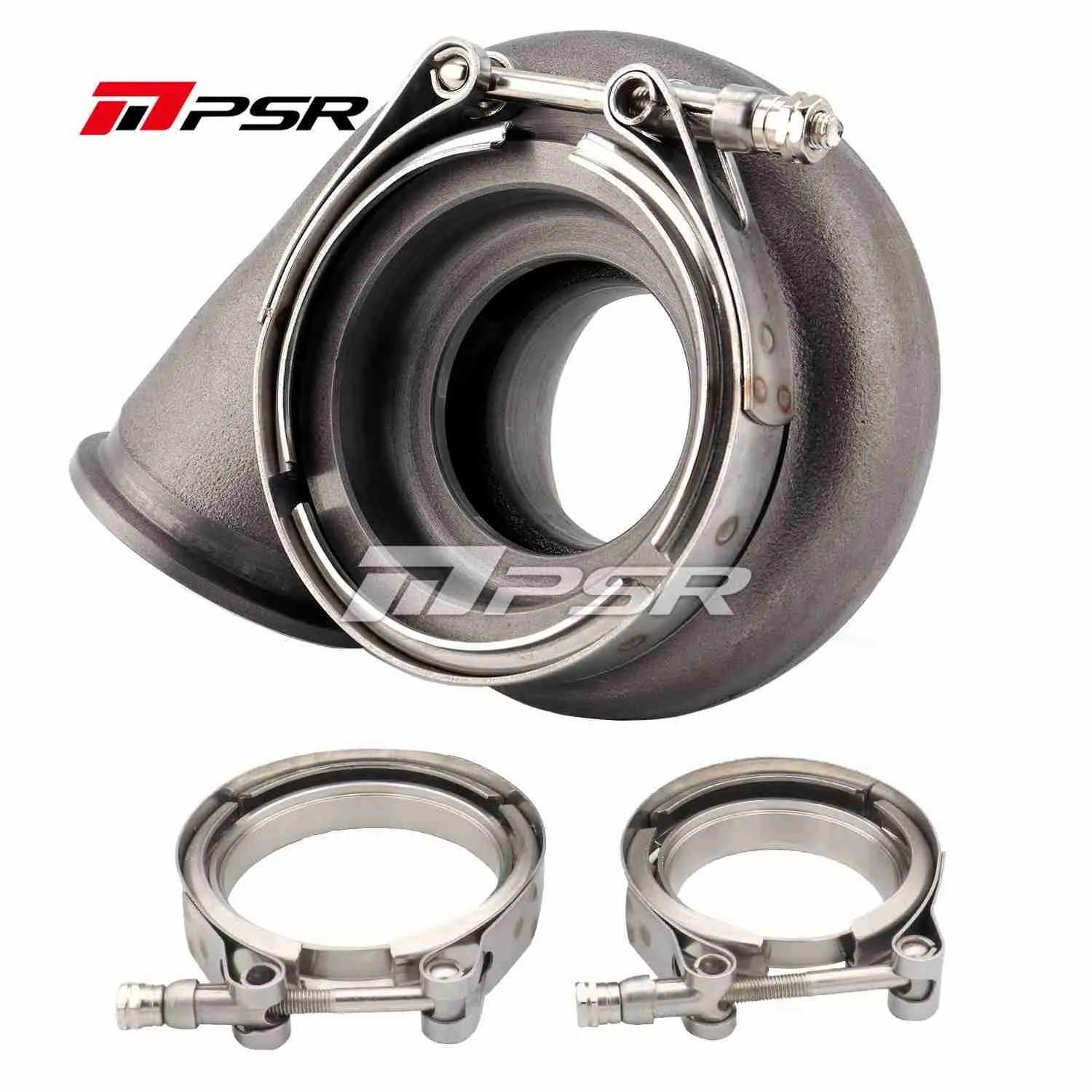 194352613 Carcasa de turbo Pulsar PSR 55G para turbos 5455G / 5855G / 6255G, doble brida V-Band, 0.72 A/R, rotación inversa. - Imagen 1