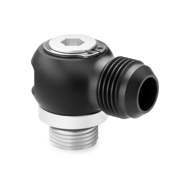 2918-83-710-01-113_3 Nuke Performance AN-8 (3/4 UNF) Full Flow Swivel Banjo to AN-10 Male Fitting Adapter - Imagen 1