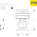 Válvula de descarga Pulsar PSR de nueva generación, 45 mm, banda V, externa, color plata.