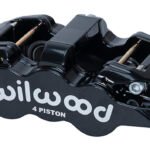 Pinza de freno radial universal Wilwood 120-14441 Aero4-DS de 4 pistones, color negro.