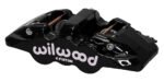 Pinza de freno radial universal Wilwood 120-14004 Aero4 de 4 pistones, color negro.