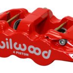 Pinza de freno radial universal Wilwood 120-13338 Aero4 de 4 pistones, color rojo.