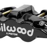 Pinza de freno radial Wilwood 120-14443 Aero6-DS izquierda, 6 pistones, color negro.