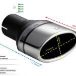 Universal Exhaust Tail Pipe Muffler Tip oval 120×80mm lenght 80mm mounting diameter 45mm