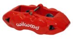 Pinza de freno trasera Wilwood 120-10526 D8-4 universal con montaje en tuerca, 4 pistones, color rojo.