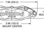 Pinza de freno radial universal Wilwood 120-14703 Dynapro DS de 4 pistones