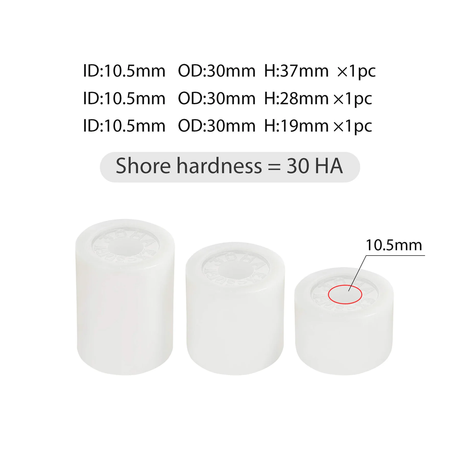 E-Set-W White Pedal Elastomer Set 30 HA SIMSONN Racing Simulator Simracing - Imagen 1