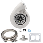 Turbocompresor Pulsar PSR 7975G 1450HP 1.28 T4 Entrada de doble espiral Salida de 4" con brida en V Rodamiento de bolas