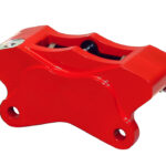Pinza de freno trasera izquierda Wilwood 120-7741 GP310 para motocicleta (modelos 1984 en adelante), 4 pistones, color rojo.