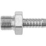 Adaptador de manguera con conexión rápida M16x1.5 a 10 mm, color plata.