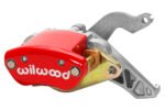 Pinza de freno Wilwood 120-12070 MC4 de montaje flotante mecánico, izquierda, 1 pistón, color rojo.