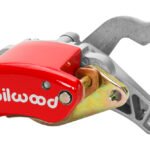 Pinza de freno Wilwood 120-12070 MC4 de montaje flotante mecánico, izquierda, 1 pistón, color rojo.