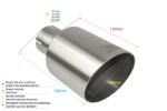 Universal Exhaust Tail Pipe Muffler Tip round 100mm lenght 120mm mounting diameter 55mm - Imagen 2