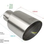 Universal Exhaust Tail Pipe Muffler Tip round 100mm lenght 120mm mounting diameter 60mm