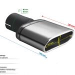 Universal Exhaust Tail Pipe Muffler Tip oval 167×60mm lenght 200mm mounting diameter 50mm