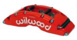 Pinza de freno delantera derecha Wilwood 120-14317 TC6 de montaje radial, 6 pistones, color rojo.