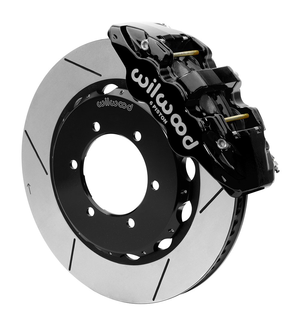 USA-WIL-140-15525 Kit de frenos delanteros Wilwood 140-15525 AERO6 Big Brake para Nissan Patrol Y61 1997-2018, color negro. - Imagen 1
