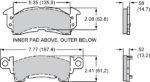 Pastillas de freno Wilwood 150-20-D52K BP-20 D52 Street Performance Racing Pads .52 .58 - Imagen 3