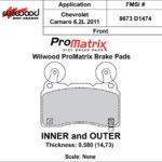 Pastillas de freno Wilwood 150-30-D1474K BP-30 D1474 Pastillas de competición de alta temperatura .58