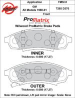 Pastillas de freno Wilwood 150-D0376K PM ProMatrix D376 Street Performance Racing Pads .68