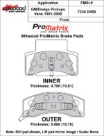 Pastillas de freno Wilwood 150-D0459K PM ProMatrix D459 Street Performance Racing Pads .78 - Imagen 2