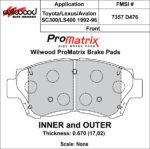 Pastillas de freno Wilwood 150-D0476K PM ProMatrix D476 Street Performance Racing Pads .67 - Imagen 2