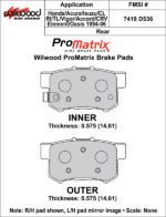 Pastillas de freno Wilwood 150-D0536K PM ProMatrix D536 Street Performance Racing Pads .575 - Imagen 4