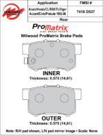Pastillas de freno Wilwood 150-D0537K PM ProMatrix D537 Street Performance Racing Pads .58 - Imagen 3