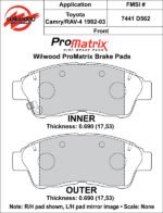 Pastillas de freno Wilwood 150-D0562K PM ProMatrix D562 Street Performance Racing Pads .69 - Imagen 3