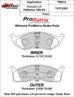 Pastillas de freno Wilwood 150-D0591K PM ProMatrix D591 Street Performance Racing Pads .71 - Imagen 2