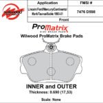 Pastillas de freno Wilwood 150-D0598K PM ProMatrix D598 Street Performance Racing Pads .69
