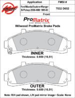 Pastillas de freno Wilwood 150-D0652K PM ProMatrix D652 Street Performance Racing Pads .65 - Imagen 3
