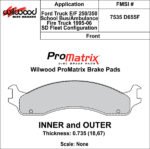 Pastillas de freno Wilwood 150-D0655FK PM ProMatrix D655F Street Performance Racing Pads .735 - Imagen 4
