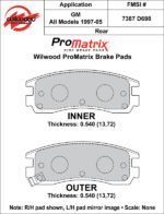 Pastillas de freno Wilwood 150-D0698K PM ProMatrix D698 Street Performance Racing Pads .54 - Imagen 4