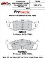 Pastillas de freno Wilwood 150-D0730K PM ProMatrix D730 Street Performance Racing Pads .67 - Imagen 2