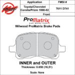 Pastillas de freno Wilwood 150-D0741K PM ProMatrix D741 Street Performance Racing Pads .65 - Imagen 2