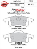 Pastillas de freno Wilwood 150-D0791K PM ProMatrix D791 Street Performance Racing Pads .66 - Imagen 4
