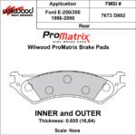 Pastillas de freno Wilwood 150-D0802K PM ProMatrix D802 Street Performance Racing Pads .655 - Imagen 2
