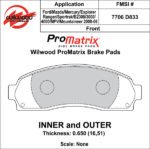 Pastillas de freno Wilwood 150-D0833K PM ProMatrix D833 Street Performance Racing Pads .65 - Imagen 2