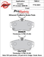 Pastillas de freno Wilwood 150-D0841K PM ProMatrix D841 Street Performance Racing Pads .76