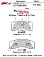Pastillas de freno Wilwood 150-D0845K PM ProMatrix D845 Street Performance Racing Pads .67 - Imagen 2