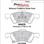 Pastillas de freno Wilwood 150-D0857K PM ProMatrix D857 Street Performance Racing Pads .70