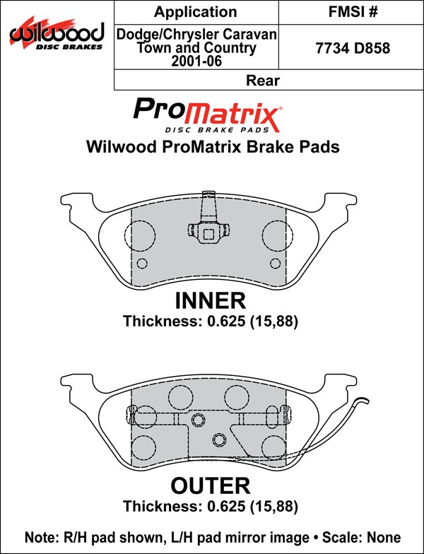 USA-WIL-150-D0858K-1 Pastillas de freno Wilwood 150-D0858K PM ProMatrix D858 Street Performance Racing Pads .625 - Imagen 1